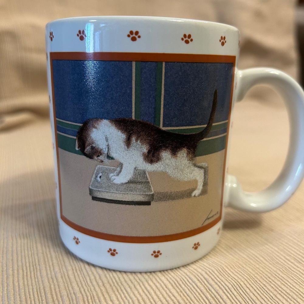 Playful Cat Coffee Mug VTG 1989 Vandor Herreno Collection Ceramic Kitty Tea Cup